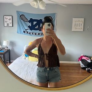 Tie open back top